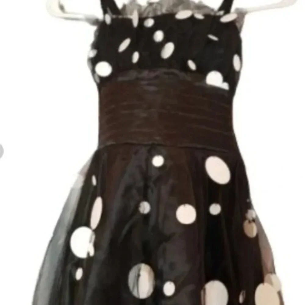 Jazz Child Dance Costume, Black and white, Medium Child